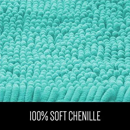 Gorilla Grip Bath Rug 60x24, Thick Soft Absorbent Chenille, Rubber Backing Quick Dry Microfiber Mats, Machine Washable Rugs for