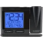 La Crosse Technology 616-41667-INT Atomic Projection Alarm Clock with Temperature - Black